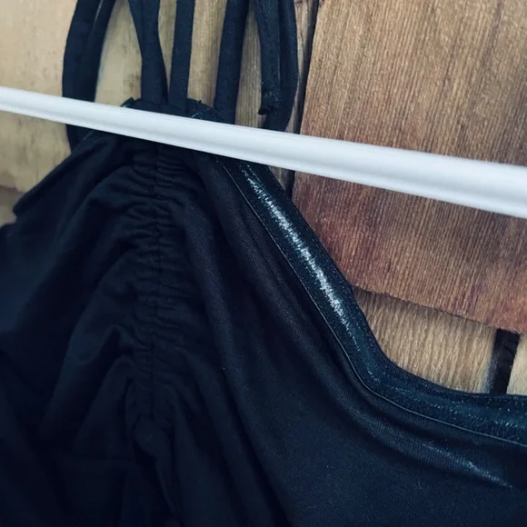 REISS Solare Cutout Halter Black Top Viscose Jersey Size L Made In Turkey - Picture 11 of 15